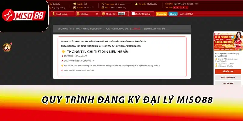  Quy trình đăng ký đại lý Miso88